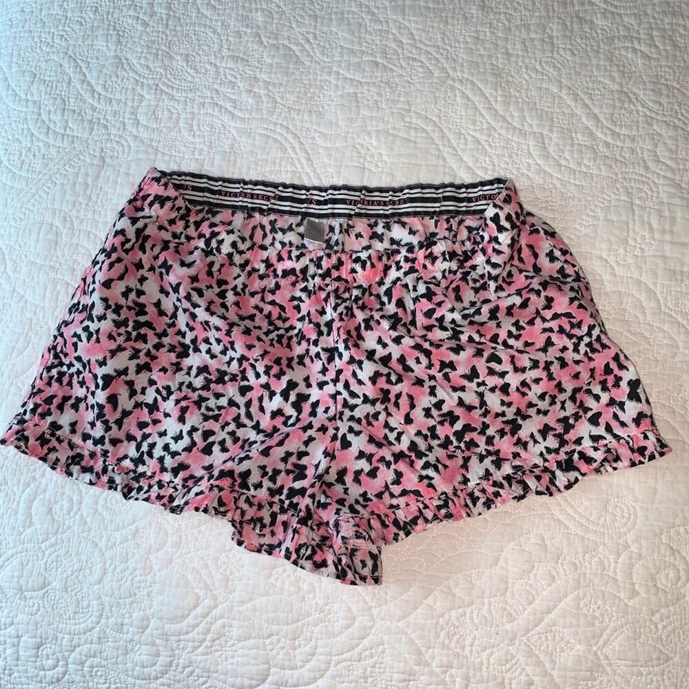EUC Victoria’s Secret Ruffled Hem Sleep Shorts Size Medium